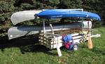 CANOE TRAILER WITH STORAGE FOR LIFE JACKETS AND PADDLES